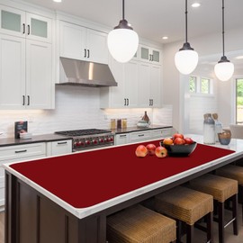 Quality Silicone Table Mat 47x24 Inch - High Heat Resistant (Lab Tested 482°F), Non-Slip Oil-Resistant Surface for Baking & DIY | Waterproof & Easy Clean (Red)