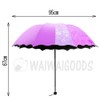 WAIWAIGOODS Raised Floral Folding Umbrella, Parasol, Rain Umbrella, Lightweight, Compact,