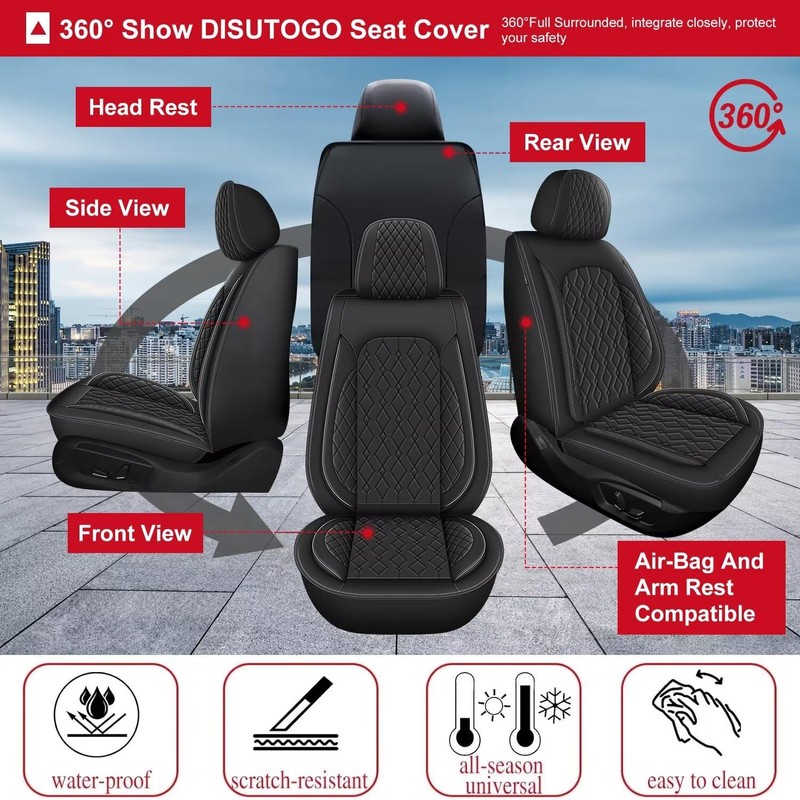 DISUTOGO 2 Front Car Seat Cover Fit for Hyundai Venue