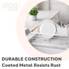 Oggi Large Dish Drying Rack - White & Bamboo Dish