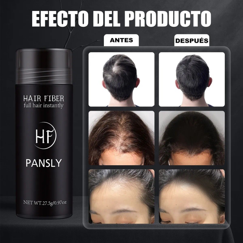 Polvo De Fibra Capilar Negro Cubre Raíz De Cabello Calvicie