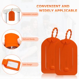 XYOFUN Set of 4 Luggage Tags Suitcase Tag Travel Essentials Privacy Cover ID Label with Removable Carabiner & Address Card for Travel Bag Suitcase(Dark Blue)