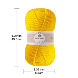 2 Pcs Crochet Yarn, Feels Soft 280 Yards Assorted Colors 4ply Acrylic Yarn,Yarn for Crochet & Hand Knitting (Amber)