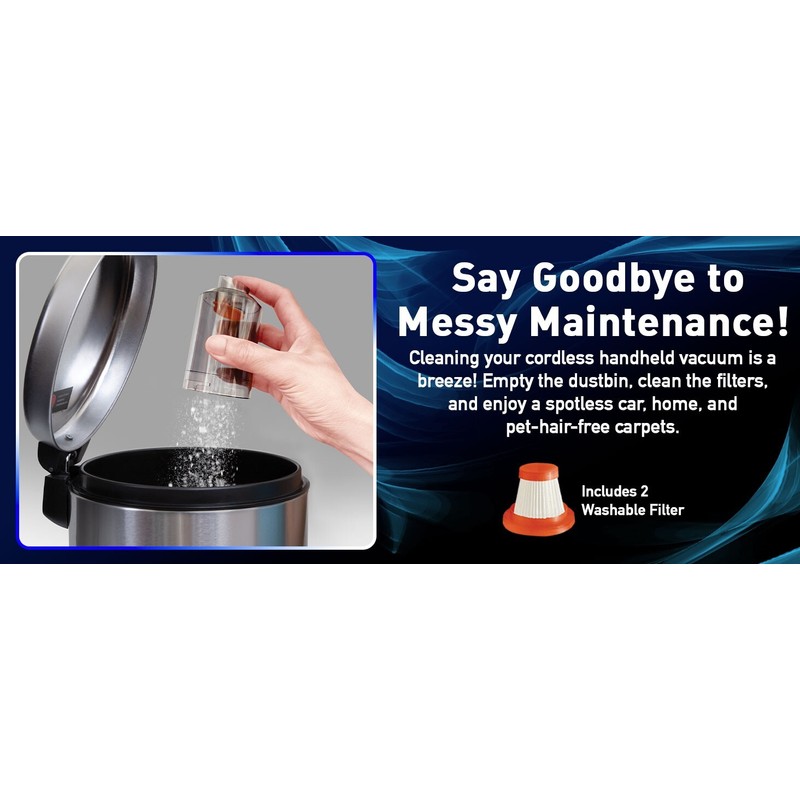 Pocket Vac PRO Vacuum, Rechargeable Handheld Vacuum / Blower with