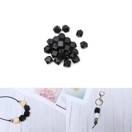 20mm Golden Wooden Geometric Beads with 4mm Hole, Wooden Round Spacer Beads for Garland Farmhouse Decor DIY Crafts Making