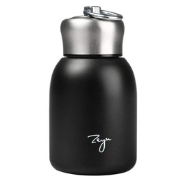 Gelory Portable Small Vacuum Cup Thermo Flask,Mini Stainless Steel Matte Insulated Water Bottle Flask for Hot and Cold Drinks Cup Travel, Sports Water Bottle 280ML (Black)