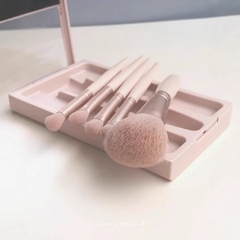 Cheng Shian Recommended International Makeup Brush Full Set with Storage Bag for Students and Beginners One Size / Miso Pink 5-Piece Artificial Fiber 15ea
