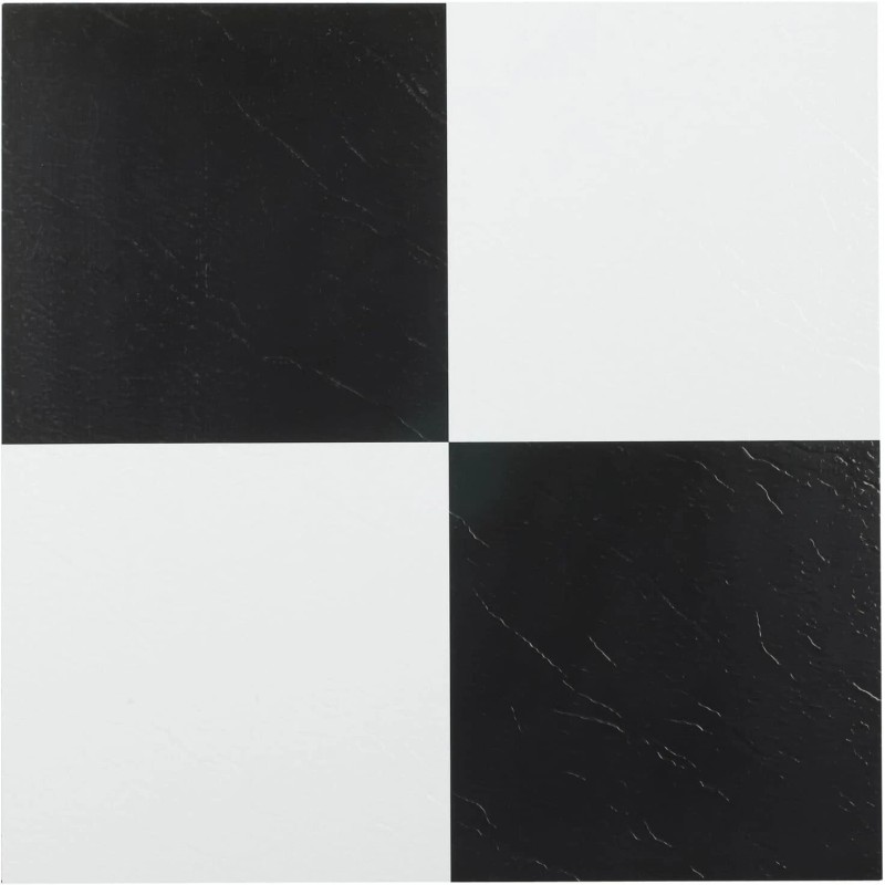 Achim Home Furnishings Black and White Vinyl Peel and Stick