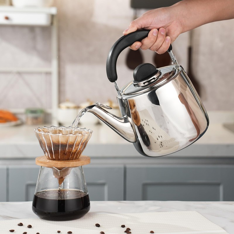 Tea Kettle,Whistling Tea kettle for Stove Top,2 QT Stainless Steel