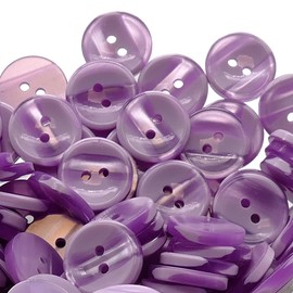 Shadow Stripe 2-Hole Variegated Polyester Buttons, Purple 13mm (20L) Pack of 10, Sewing and Craft Buttons for Clothing, Knitting, and DIY Projects