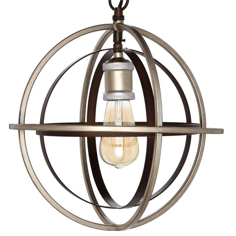 Home Decorators Collection 27030 1-Light Bronze & Champagne Pewter Mini