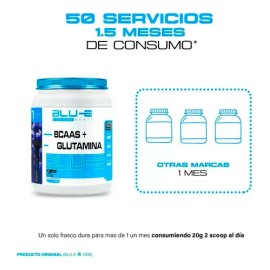 Amino Bcaas + Glutamina Blu-e 1kg 50 Serv Varios Sabores