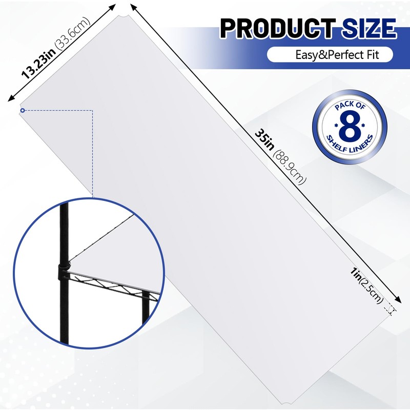 Sliner 8 Pack 14 x 36 Inch Wire Shelf Liner