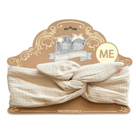 Papierdrachen Muslin Hair Band for Women for Self-Tying - Knot Band | Headband | Hair Accessories | Headband for Autumn and Summer - Beige - for Women