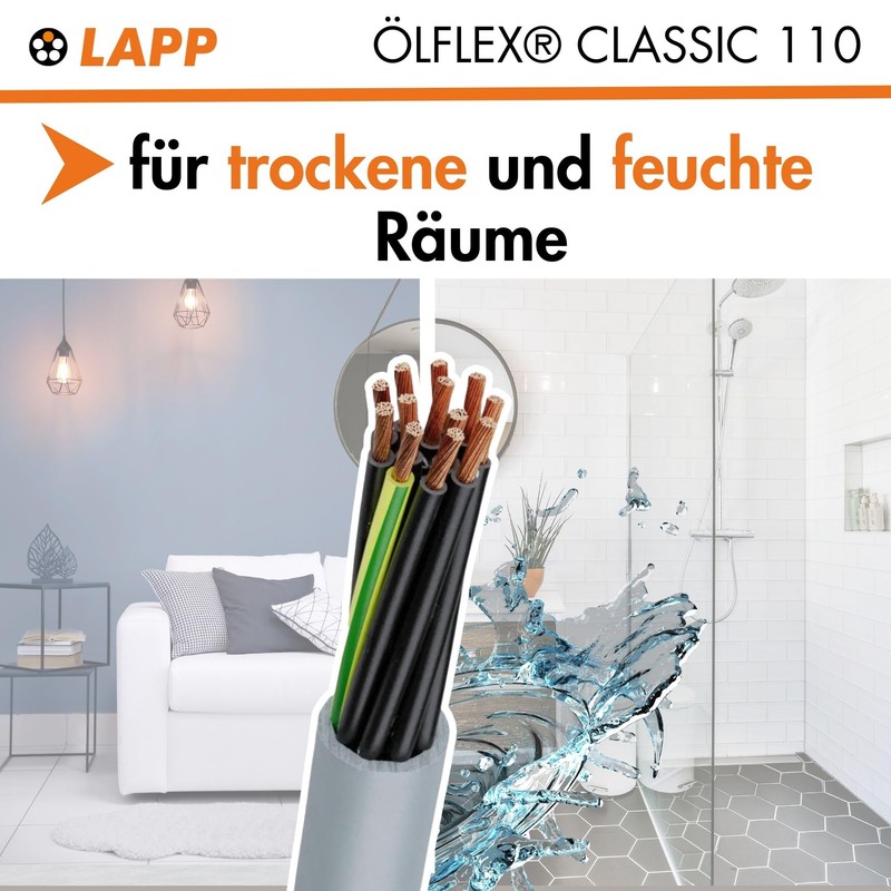 Lapp 1119007 Ölflex Classic 110 7G0.5 mm² PVC Control Cable