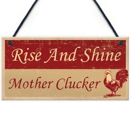 RED OCEAN Funny Chicken Sign For Coop Hen House Garden Summerhouse Sign Home Decor