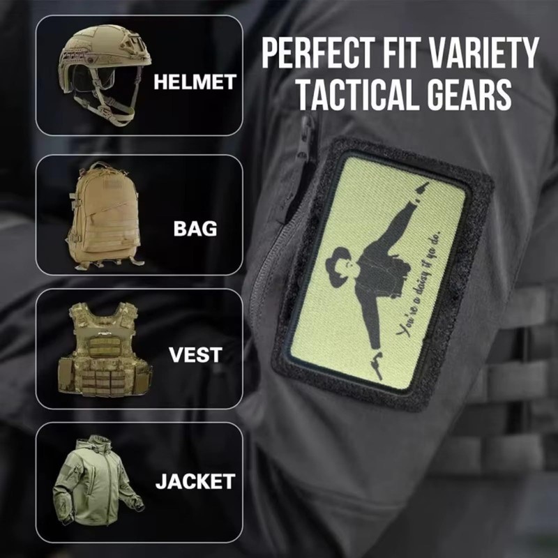 Funny Double Shot Killer Morale Patch with Hook and Loop