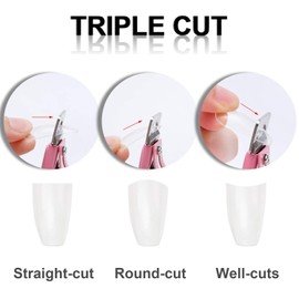 MWOOT Pack of 3 False Nail Clippers Acrylic Nail Clippers Rustproof Stainless Steel Nail Tips Cutter Trimmer Manicure Tool for Artificial Gel Acrylic Nails