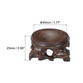 sourcing map Wooden Ball Stand Display Base 45 mm for Crystal Ball Stones Black