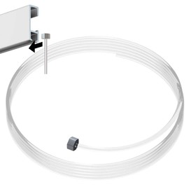 Perlon Cable Slider - Pack of 10 - Transparent Cable for Hanging and Hanging - 200 cm