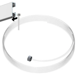 Perlon Cable Slider - Pack of 10 - Transparent Cable for Hanging and Hanging - 200 cm