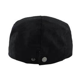 KeepSa Cotton Men's Newsboy Flat Cap Flat Cap Bat Cap Gatsby Ivy Beret Cap Summer Breathable Adjustable Vintage Cabbie Cap 57-61 cm, #B19 - Black
