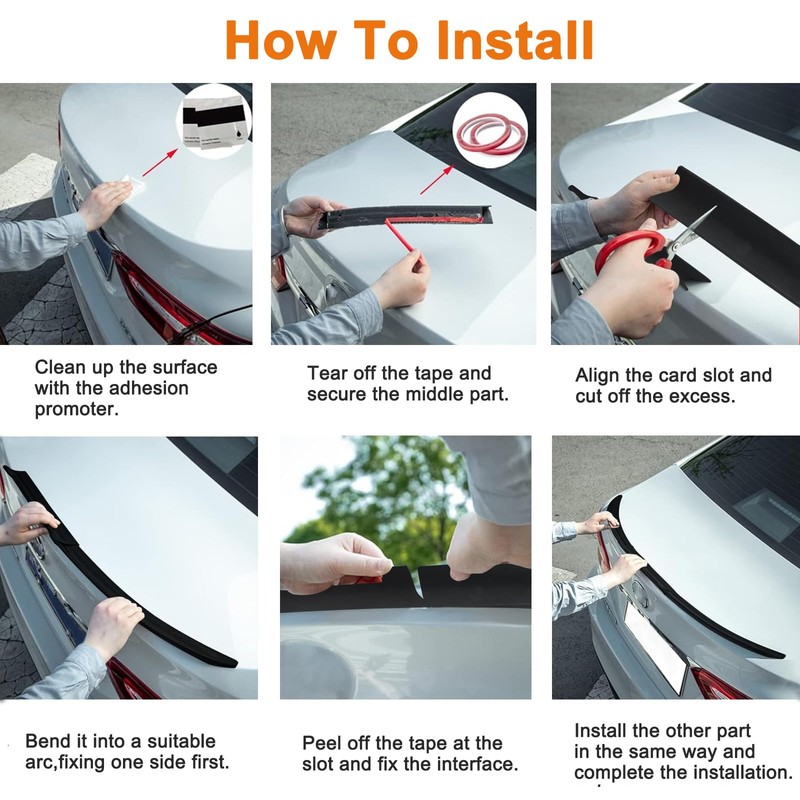 Rear Spoiler Wing Fit for 2011-2018 VW Jetta,3pcs Abs Truck