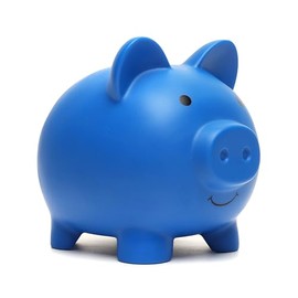 Bonita alcancía, banco de monedas para niños y niñas, banco de dinero de plástico irrompible para niños, regalo de juguete tarro de ahorros para niños (azul oscuro)