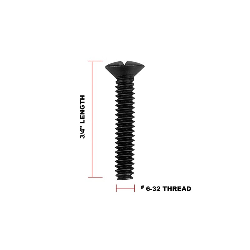 Henne Bery 3/4" Long 6-32 Thread, Oval Head Milled Slot