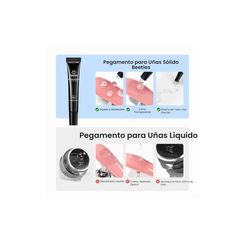 Beetles Gel Esculpido 3D Transparente para Uñas 15 ml