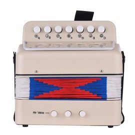 Mini 10-Button Kids Accordion Toy Supports Bass Chords 14 Notes with Cleaning Cloth Educational Music Instrument for Children