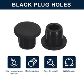 sourcing map 5 Pcs Black Plug Holes, Waterproof Rubber Button Plug for 10mm / 0.39" Hole