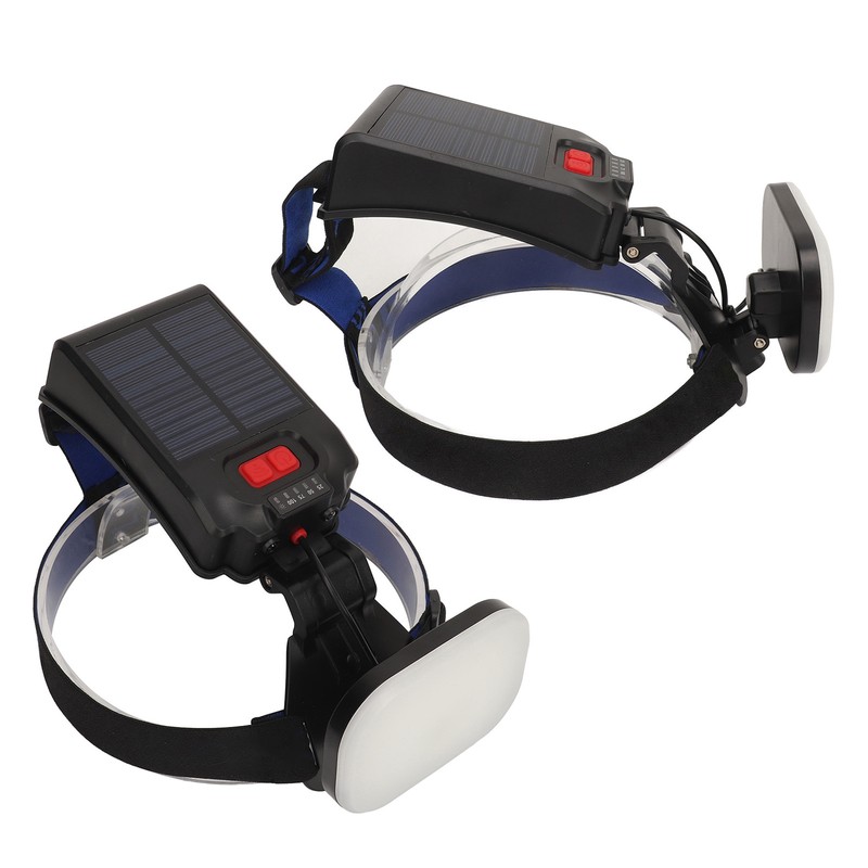 Fishing Headlamp IPX4 Waterproof USB Solar Powered 1200LM Ultra Bright