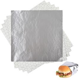 100 Pack Premium Insulated Foil Sandwich Wrap Sheets, 12"x12" Pre-Cut Foil Paper for Hot Dogs, Burgers, Burritos, Food Wrapping, Grease-Resistant and Waterproof, Heat & Cold Insulation for Freshness