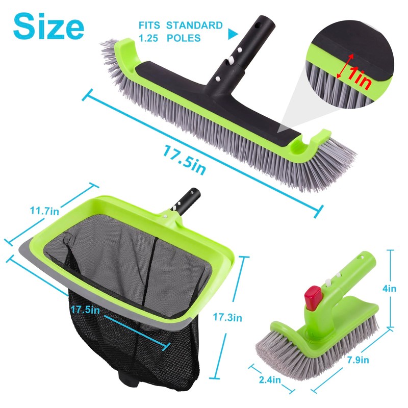 Sepetrel Deluxe Swimming Pool Cleaning Kit Including Rubber Edge Skimmer