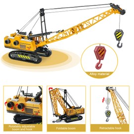 Coolplay 1:55 Construction Truck Toy Die Cast Car for Kids, Crane Truck Sandbox Truck Toys Playset for Boys Toddler