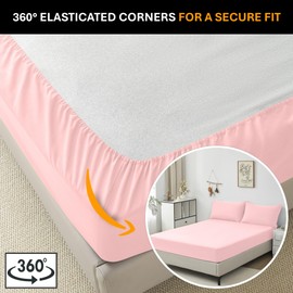 Single Fitted Sheet (30cm) - Ultra Soft Microfibre Bed Sheets, Wrinkle-Resistant, Elasticated Corners, Shrink and Fade Resistant, Easy Care for Single Beds (Single, Pink)
