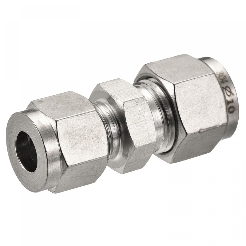 sourcing map Compression Tube Fitting 304 Stainless Steel 8mm x