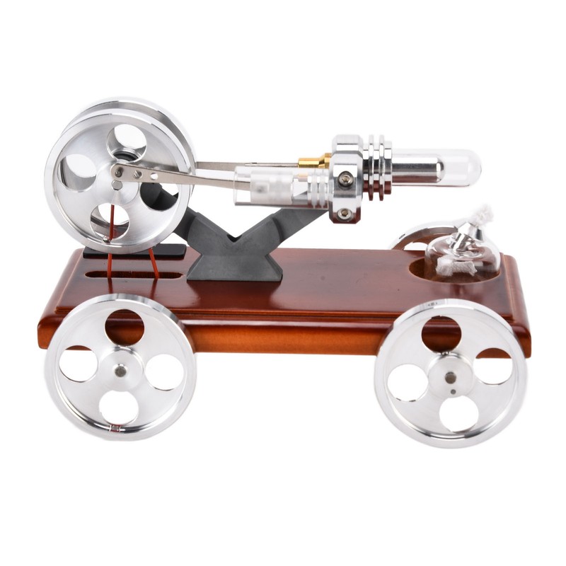 Metal Stirling Engine Model Car Toy Kit Aluminum Alloy Science
