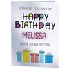 Happy Birthday Melissa - Birthday Card For Melissa