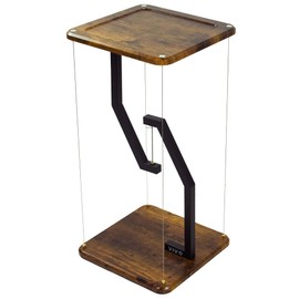VIVO Anti-Gravity 12 inch Speaker Floor Stand, Floating Modern Speaker Holder, Audio Platform, Tensegrity Display Shelf, 24 inches High, Rustic Vintage Brown Surface, Black Frame, STAND-TEN02D