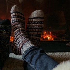 NORDIC Socks Premium Crew Socks with 40% Merino Wool Blend for Men & Women, Moisture-Wicking, Soft and Comfortable, 2 Pairs (39-42, Arvid)