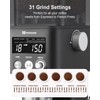 MOKKOM Coffee Grinder Electric with Scale, Conical Burr Coffee Grinder