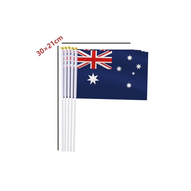 Australia Handheld Small Flag Set,10 PCS 5×8 Inch Mini Australian