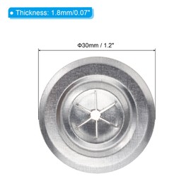 PATIKIL 30mm Self Locking Washers, 50pcs Perforated Insulation Pins Washers Plaster Flat Washer 1.8mm Thick Round Galvanized Iron Metal for Wall Ceiling