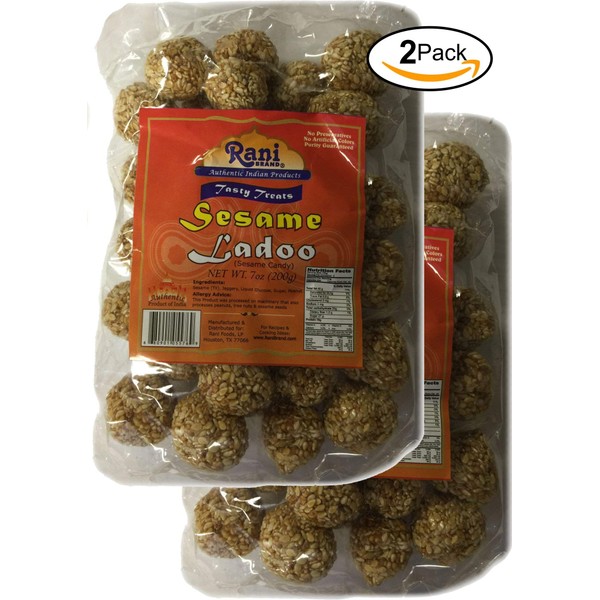 Rani Sesame Ladoo (Round Sesame Brittle Candy) 7oz (200g) x Pack of 2 ~ All Natural | Vegan | No colors | Gluten Free Ingredients | Indian Origin