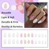 Ceboic Pack of 24 Almond Nails for Sticking, Short, Cute