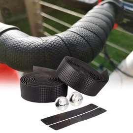 Cutiolly Cycling Bicycle Handlebar Tape, 2 Pieces Handlebar Tape, Road Bike, Black, Bicycle Handlebar Tape, Road Bike, Tape Bicycle Handlebar Tape, Non-Slip Shockproof Grip Tape for Road Bike