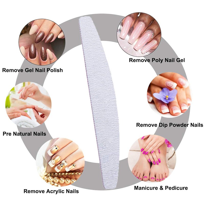 15 Pcs Nail File 100/180 Nail Files for Gel Nails