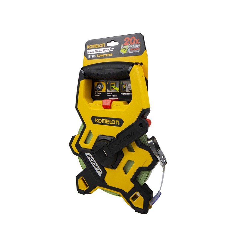 Komelon Contractor LT Tape Measure,Black,200 FT